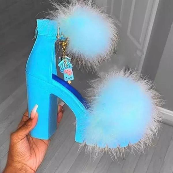 Furry Platform Heels