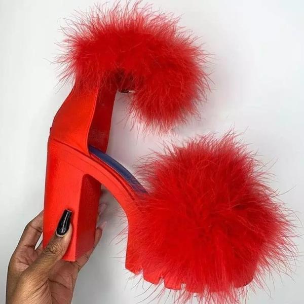 Furry Platform Heels