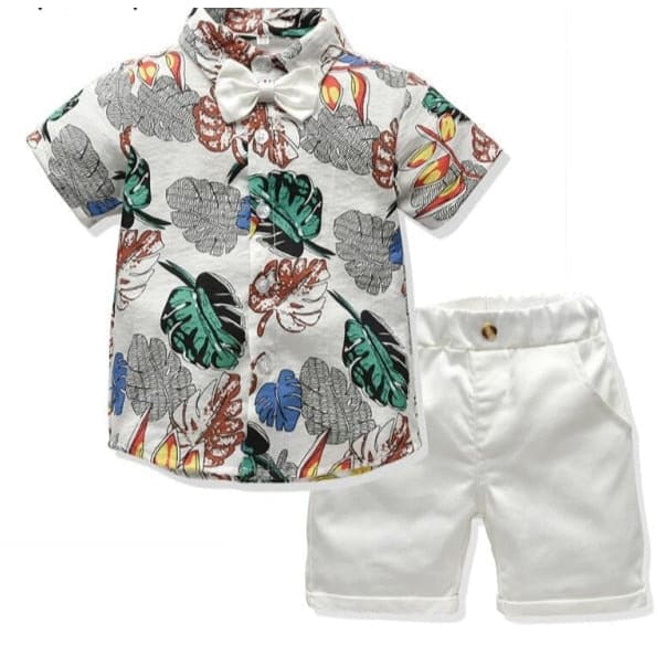 Boys Bow Tie Two-Piece Summer Sets - H / 2T