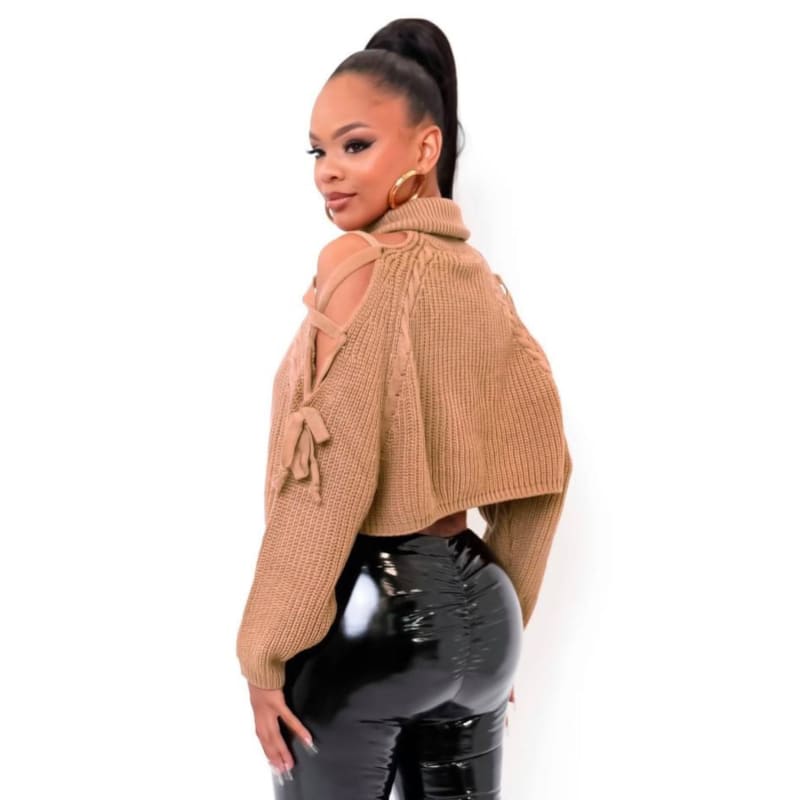 Chunky Cold Shoulder Sweater