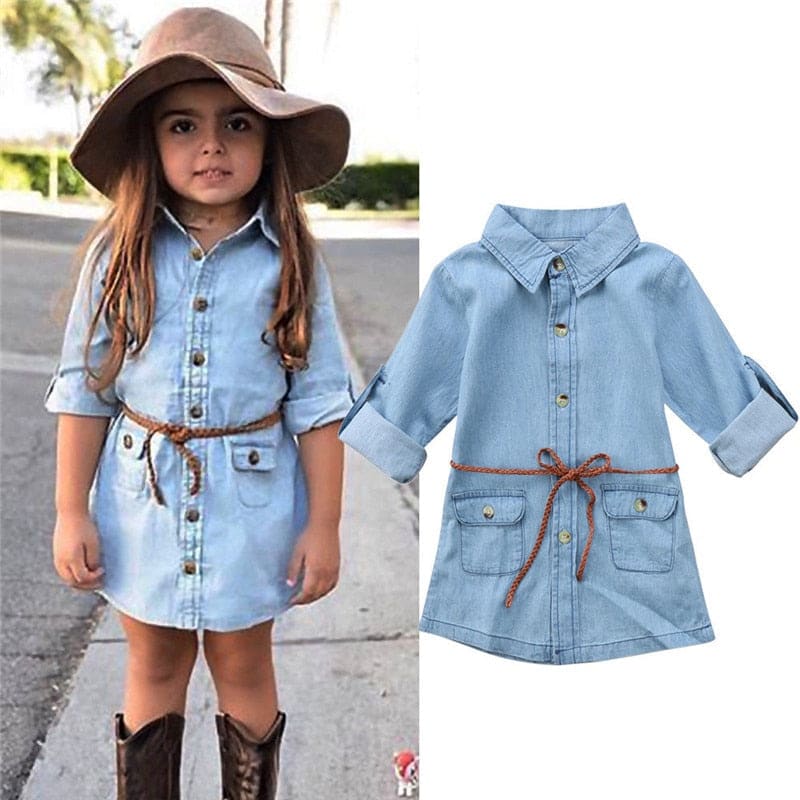 Girls Denim Mini Dress