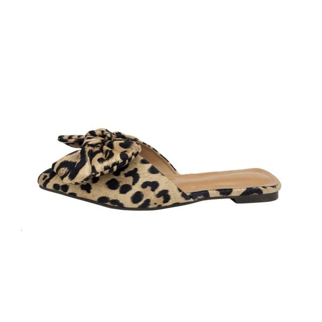 Leopard Bow Mules - Leopard / 7.5