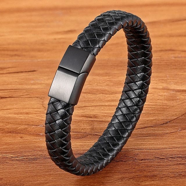 Men’s Genuine Leather Bracelet - BXXG1042Black / 19cm