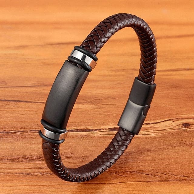 Men’s Genuine Leather Bracelet - BXXG1312Brown / 23cm
