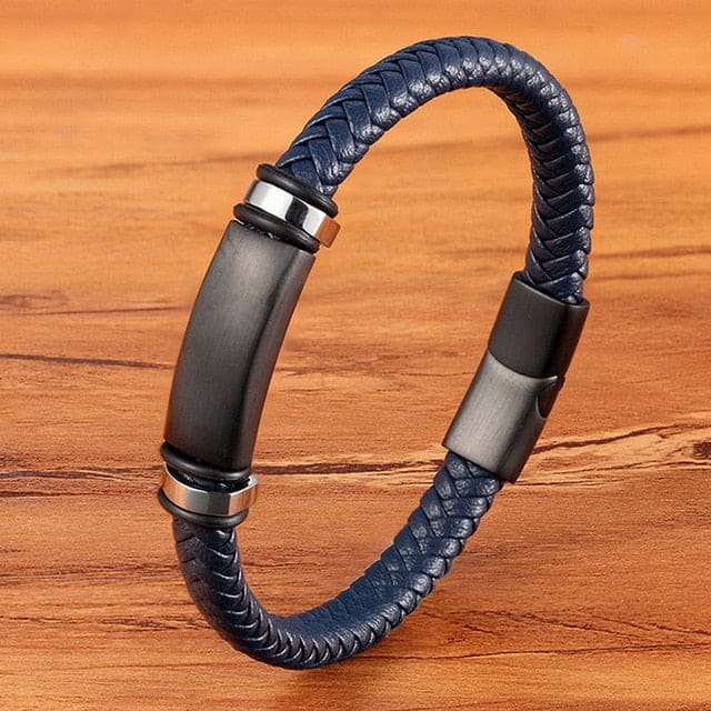 Men’s Genuine Leather Bracelet - BXXG1313Blue / 23cm