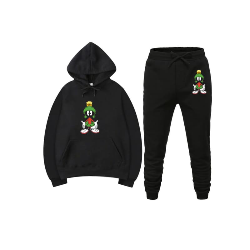 Men’s Graphic Printed Activewear Set - L / Black