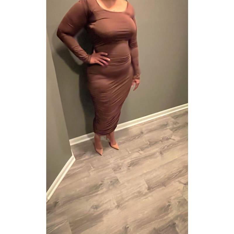 Plus Size Long Ruched Dress