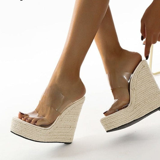 PVC Straw Weave Wedges