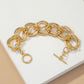 Double layer chunky chain bracelet toggle closure