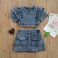 2 Piece Toddler Summer Skirt/Crop Set
