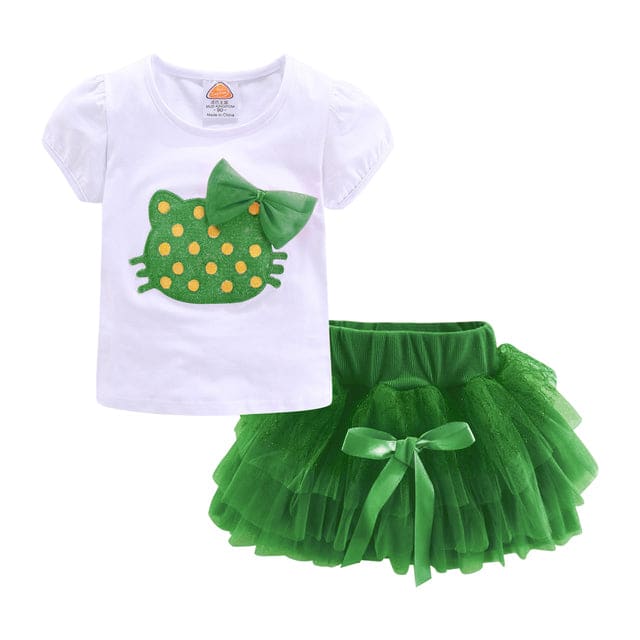 3D Tutu Skirt Sets - Green B / 6