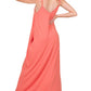 V-NECK CAMI MAXI DRESS WITH SIDE POCKETS