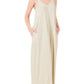 V-NECK CAMI MAXI DRESS WITH SIDE POCKETS