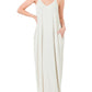 V-NECK CAMI MAXI DRESS WITH SIDE POCKETS