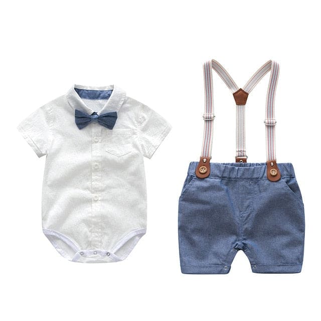 Baby Boy Gentleman Shorts Set - Blue / 12M