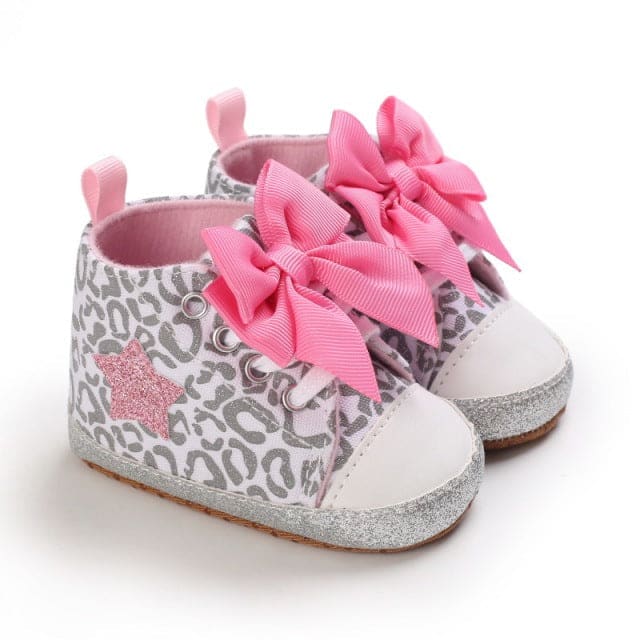 Baby Girl Canvas Sneakers - Silver / 7-12 Months