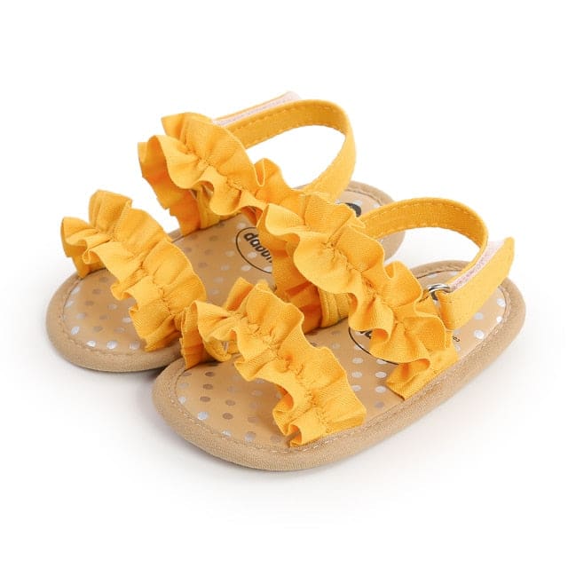 Baby Girl Ruffle Soft Sole Shoes - C / 0-6 Months