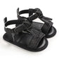 Baby Girls Soft Sole Tassel Sandals - Black / 0-6 Months / 