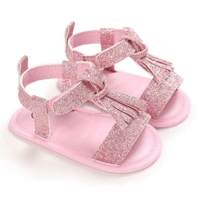 Baby Girls Soft Sole Tassel Sandals - Pink / 0-6 Months / 