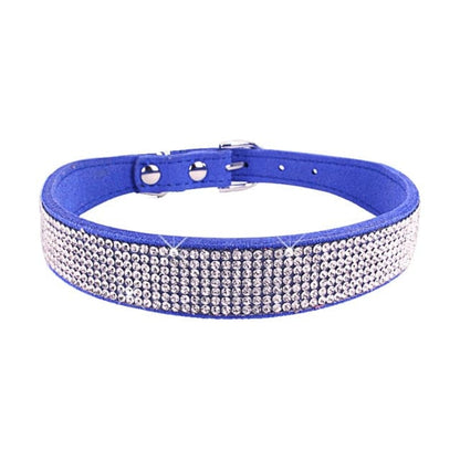Bling Dog Collar - Deep Blue / L