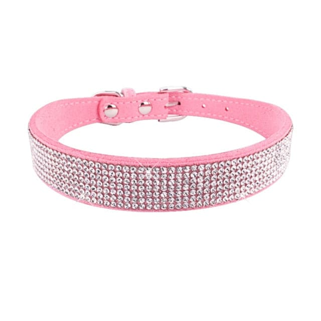 Bling Dog Collar - pink / L