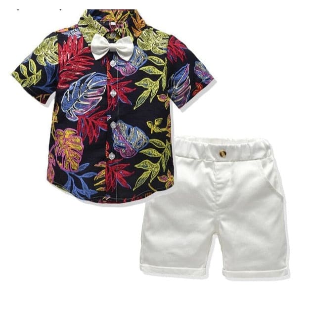 Boys Bow Tie Two-Piece Summer Sets - E / 2T