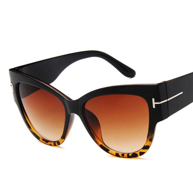 Cat Eye Sun Glasses - Black Leopard / Other