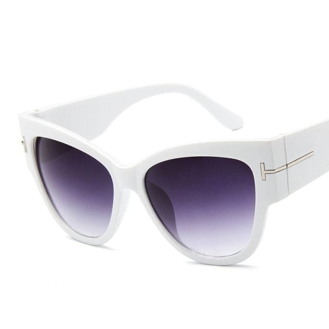 Cat Eye Sun Glasses - White / Other