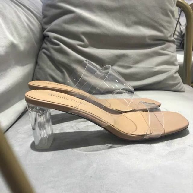 Clear Open Toe Sandals - 3 inches / 9