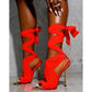 Colorful Lace-Up Heels - Orange / 8