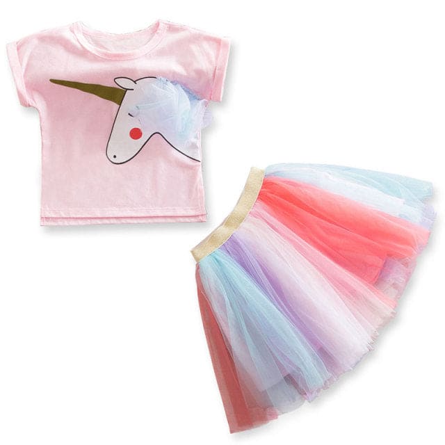 Colorful Tutu Skirt Set - Dream / 4T
