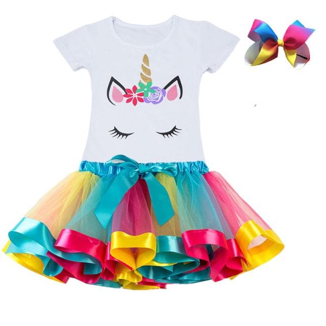 Colorful Tutu Skirt Set - Rainbow-2 / 6
