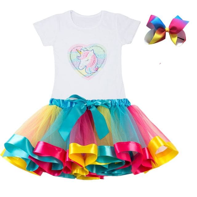 Colorful Tutu Skirt Set - Rainbow-6 / 3T