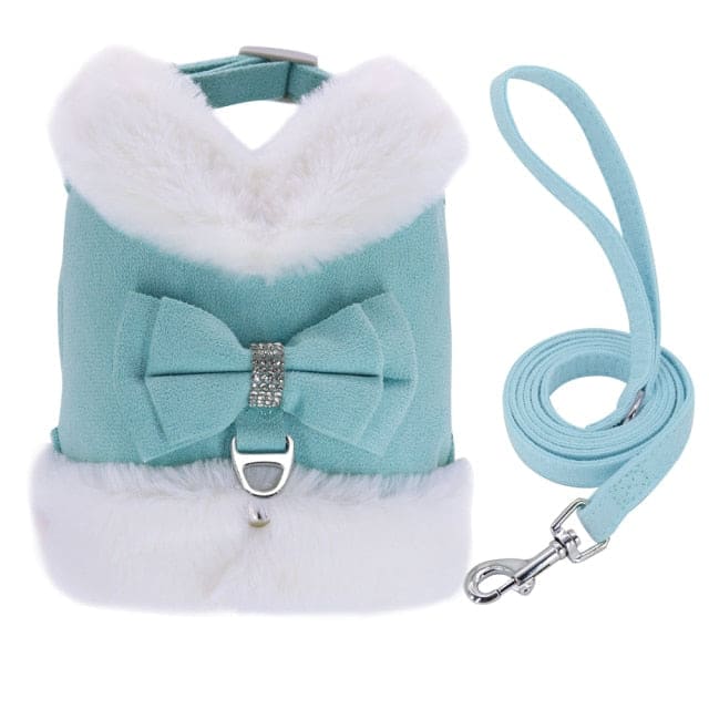 Fashionable Glam Dog Harness - Blue / M