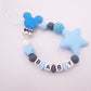 Handmade Personalized Pacifier Clip - Blue