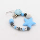 Handmade Personalized Pacifier Clip - Blue Star