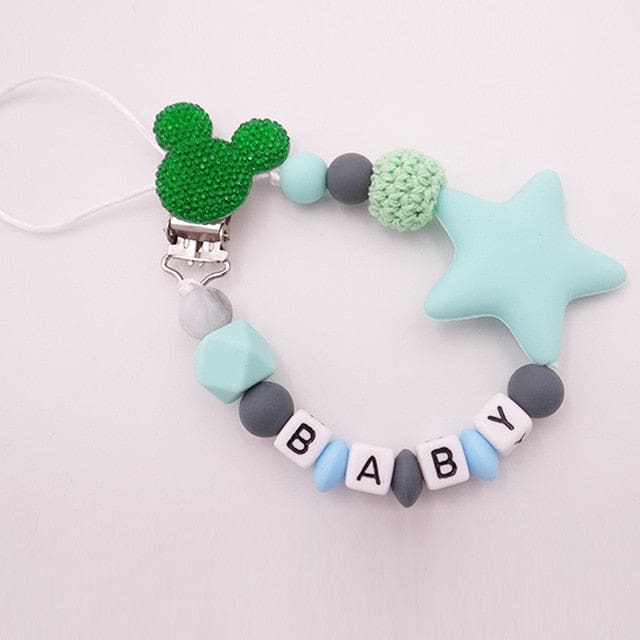 Handmade Personalized Pacifier Clip - Green
