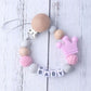 Handmade Personalized Pacifier Clip - Pink Crown