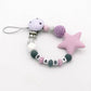 Handmade Personalized Pacifier Clip - Purple Star