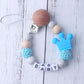 Handmade Personalized Pacifier Clip - Sky Blue Crown