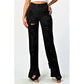 High Rise Wide Leg Distressed Black Flare Jeans