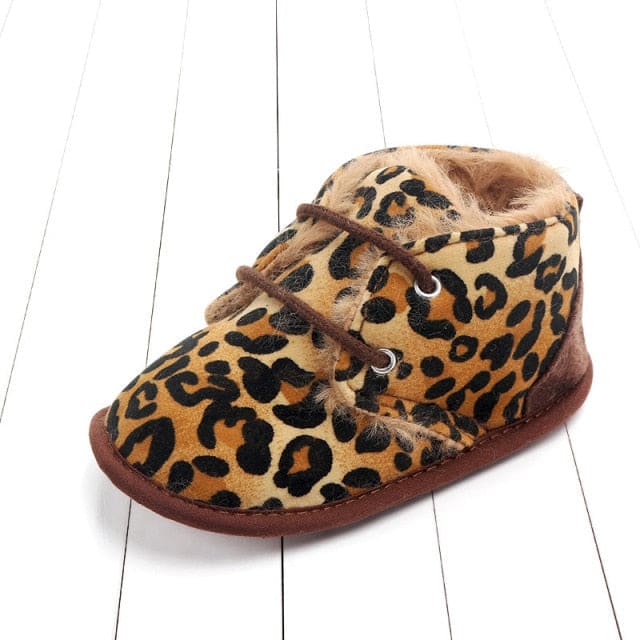 Infant Crib Shoes - Leopard / 0-6 Months