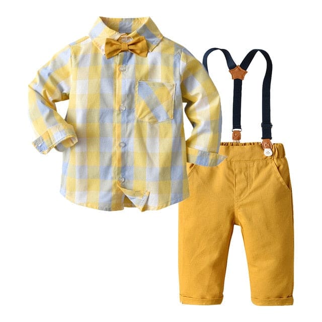 Long Sleeve 2-Piece Baby Boy Outfits - Orange / 18M