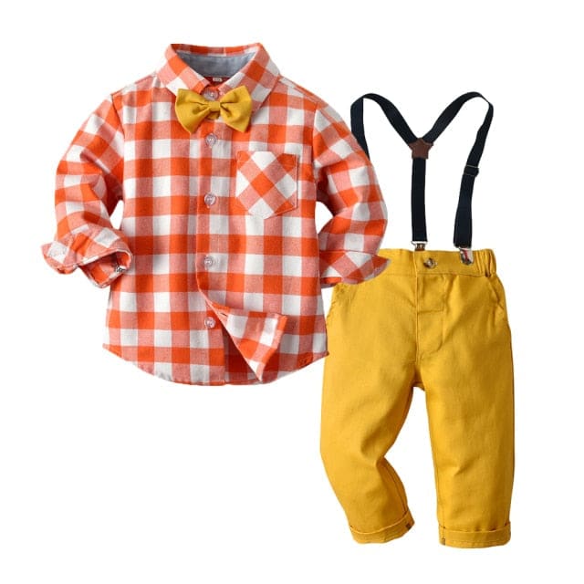 Long Sleeve 2-Piece Baby Boy Outfits - Yellow / 9M