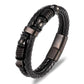 Men’s Genuine Leather Bracelet - BXXG223Black / 23cm