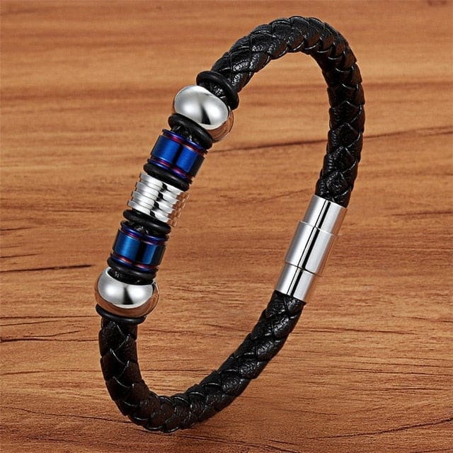 Men’s Genuine Leather Bracelet - BXXG951Blue / 23cm