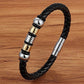 Men’s Genuine Leather Bracelet - BXXG952Gold / 23cm