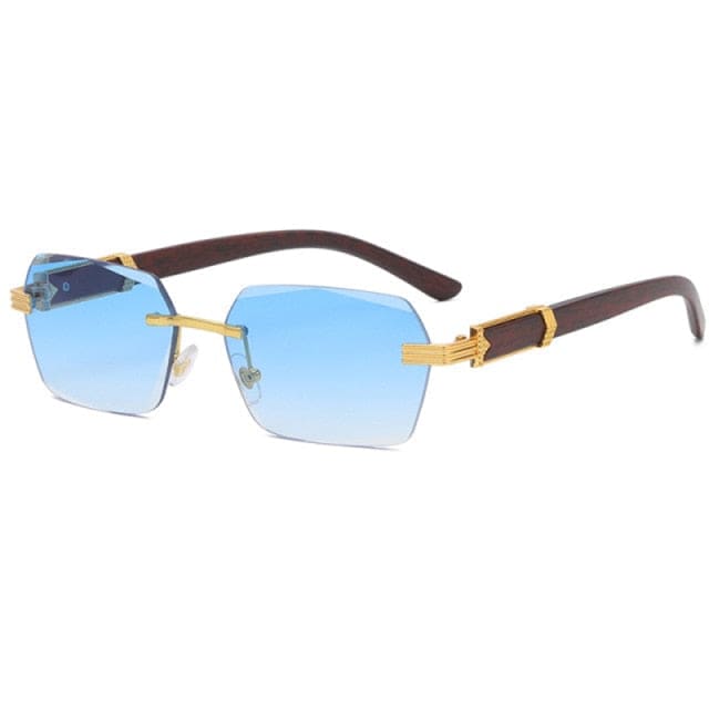 Men’s Rimless Sunglasses - Blue