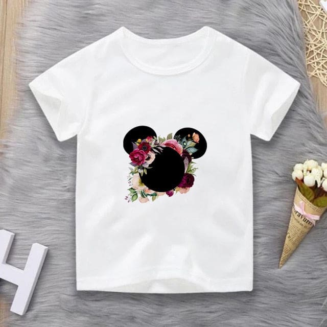Minne Mouse Toddler/Big Girls Tee Shirts - Floral / 12