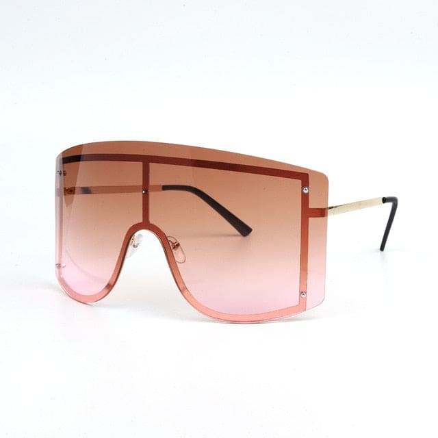 Oversized Rimless Sunglasses - 2 Tea / United States